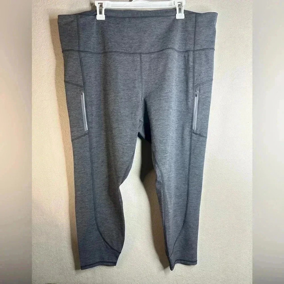 Sold Athleta Rainier gray heathered tights leggings gray size 3X NWOT - Picture 2 of 8